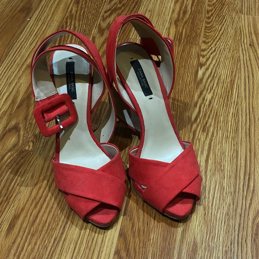 Zara open toe heels